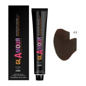 Glamour Professional Permanent Hair Color Cream 4.3 Golden Brown 120ml