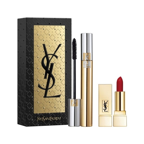 Yves Saint Laurent Volume Effet Faux Cils Mascara 01 Black 6.3ml & Rouge Pur Couture Lipstick 01 Le Rouge 1.5g