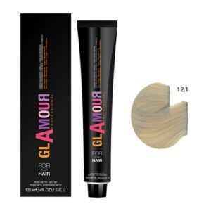 Glamour Professional Permanent Hair Color Cream 12.1 Ash Platinum Blonde 120ml