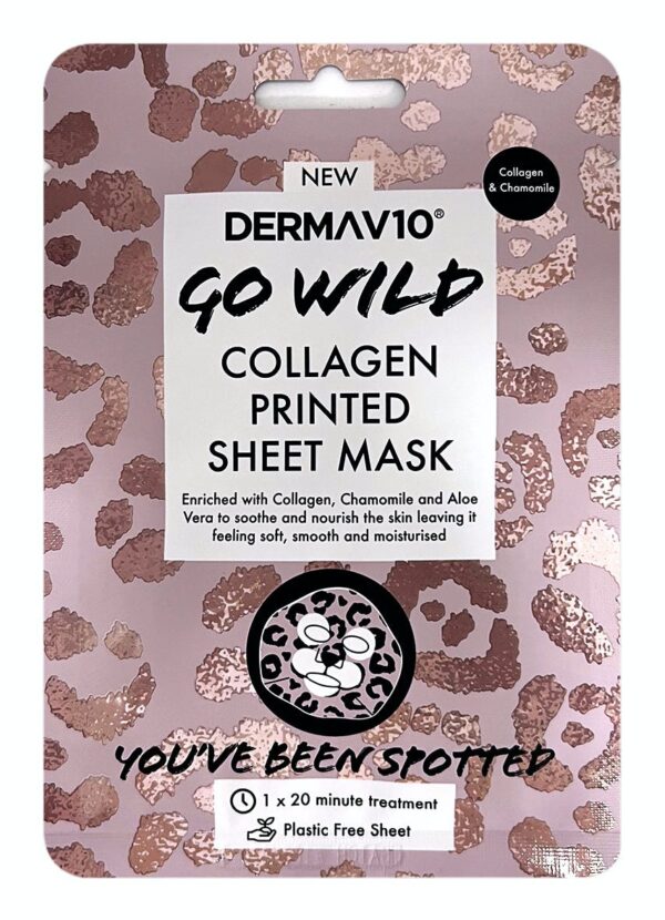 Derma V10 Go Wild Collagen Printed Sheet Mask Leopard
