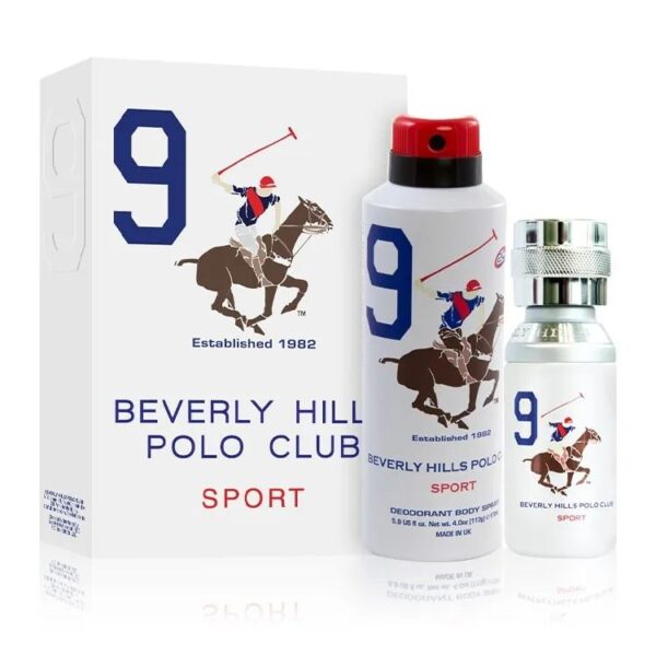 Beverly Hills Polo Club Sport 9 Men Eau De Toilette 50ml & Deodorant Body Spray 175ml