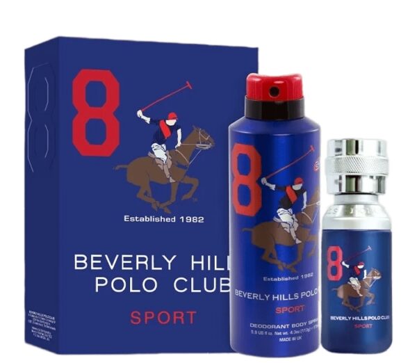 Beverly Hills Polo Club Sport 8 Men Eau De Toilette 50ml & Deodorant Body Spray 175ml