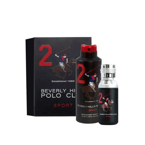 Beverly Hills Polo Club Sport 2 Men Eau De Toilette 50ml & Deodorant Body Spray 175ml