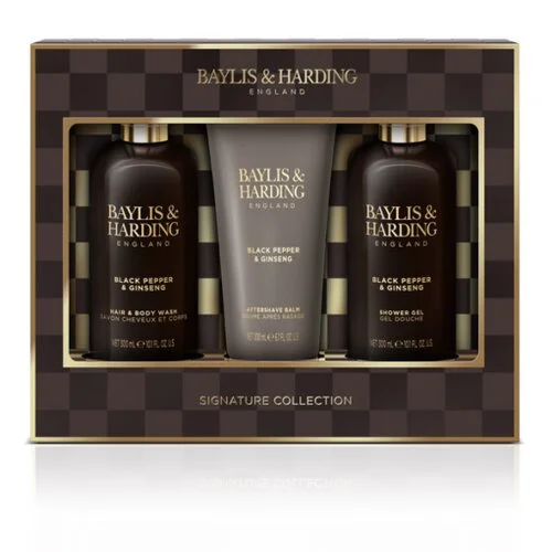 Baylis & Harding Black Pepper & Ginseng Men's Luxury Bathing Trio Gift Set